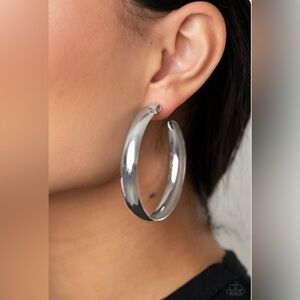 Paparazzi Earring ~ BEVEL In It - Silver